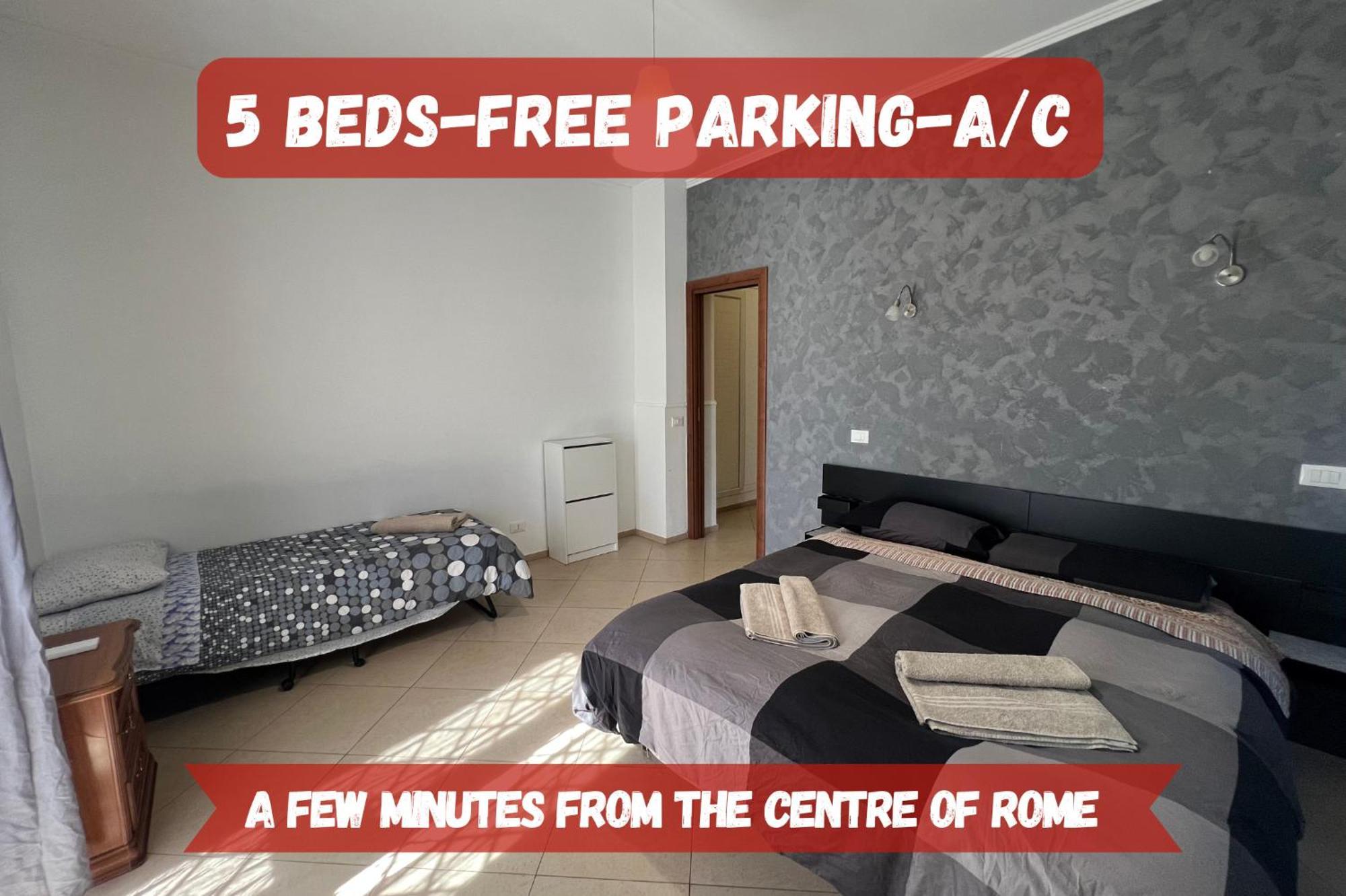 -5 Min From Bus Stop-Free Parking Rome Luaran gambar
